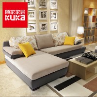 顾家KUKA布艺沙发简约现代 布沙发组合 三人小户型客厅家具