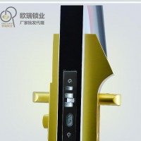 深圳欧瑞智能门锁生产OR6030-土豪金指纹锁防盗门锁